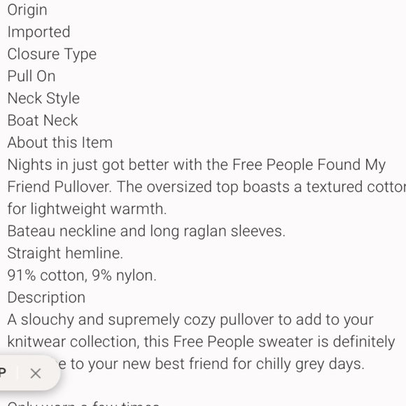 Free People Find My Friend Pullover Sweater, lilac, XS - Picture 7 of 7